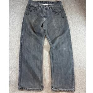 VINTAGE Y2K Gao J Jeans Mens 34x34 Blue Denim Straight Hip Hop Grunge Streetwear